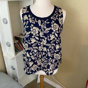 Navy & Gold Ann Taylor Sleeveless Top